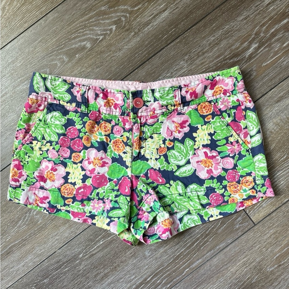 Floral Print Women's Shorts - Pink & Green